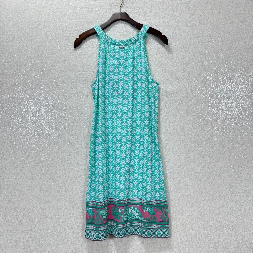 Cabana Life UPF 50+ Green Print Sleeveless Shift Dress Small NWT Travel Resort - Picture 11 of 12